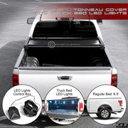 2015-2024 Ford F150 6.5 Ft Truck Bed Tri-Fold Soft Tonneau Cover+LED Lights