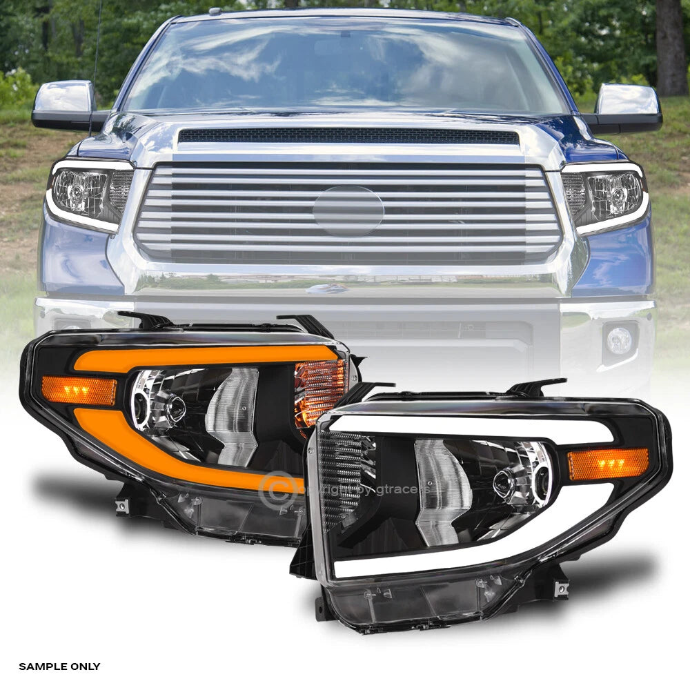 Switchback Sequential 14-21 Tundra SR/SR5/Limited Blk Headlights w/LED Tube