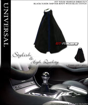 Universal Black Suede Blue Stitch Shifter Shift Gear Boot Cover Manual/Automatic