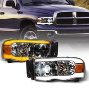 Switchback Sequential 02-05 Ram Chrome Full LED Projector Headlights+Strip