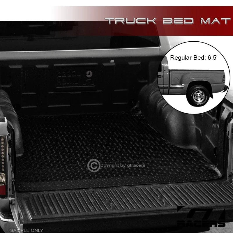 99-07 Silverado/Sierra Stepside 6.5' Blk Rubber Diamond Truck Bed Mat Liner