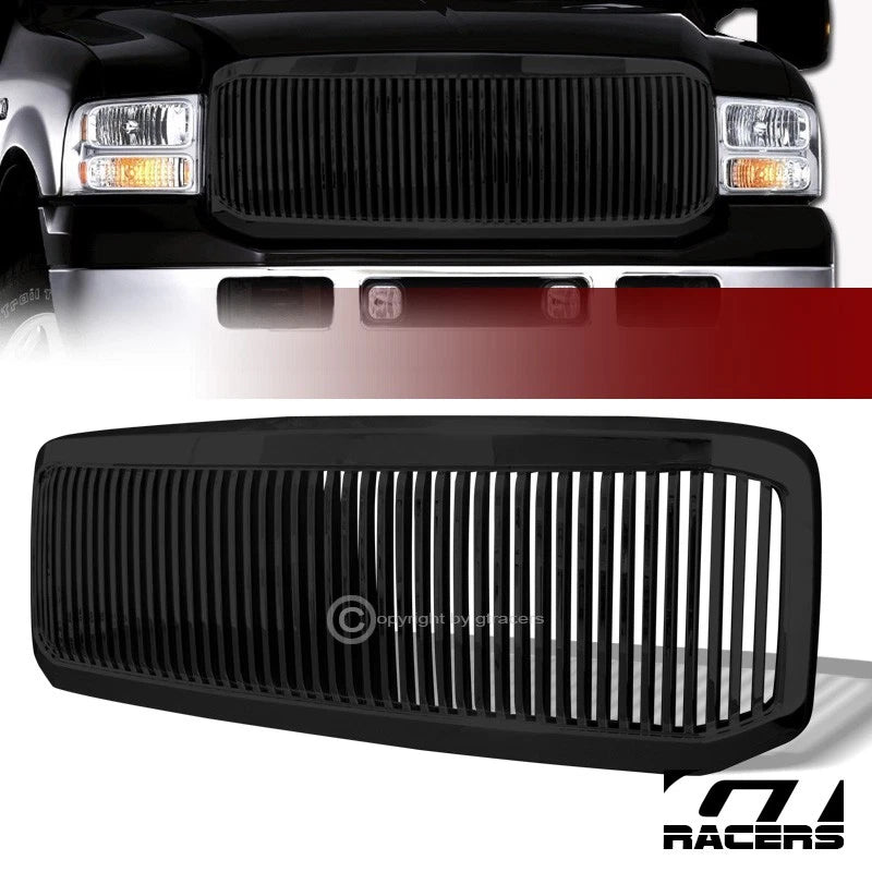 2005-2007 F250/F350 Black Vertical Vip Front Hood Bumper Grille Guard ABS 1P