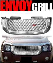2002-2008 GMC Envoy Chrome Luxury Mesh Front Upper Hood Bumper Grill Grille