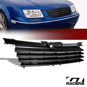 Matte Black 1999-2005 Vw Jetta/Bora Mk4 Horizontal Grill Grille+Notch Filler