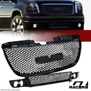 07-14 GMC Yukon Round Hole Gloss Blk Front Upper & Lower Bumper Grill Grille