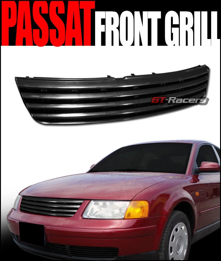 1998-2001 Vw Passat B5 Euro Black Horizontal Sport Front Bumper Grill Grille