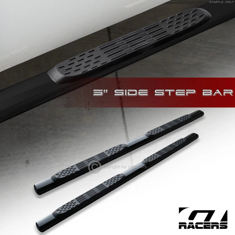 2004-2024 Nissan Titan Crew Cab 5" Oval HD Black Side Step Nerf Bars Boards