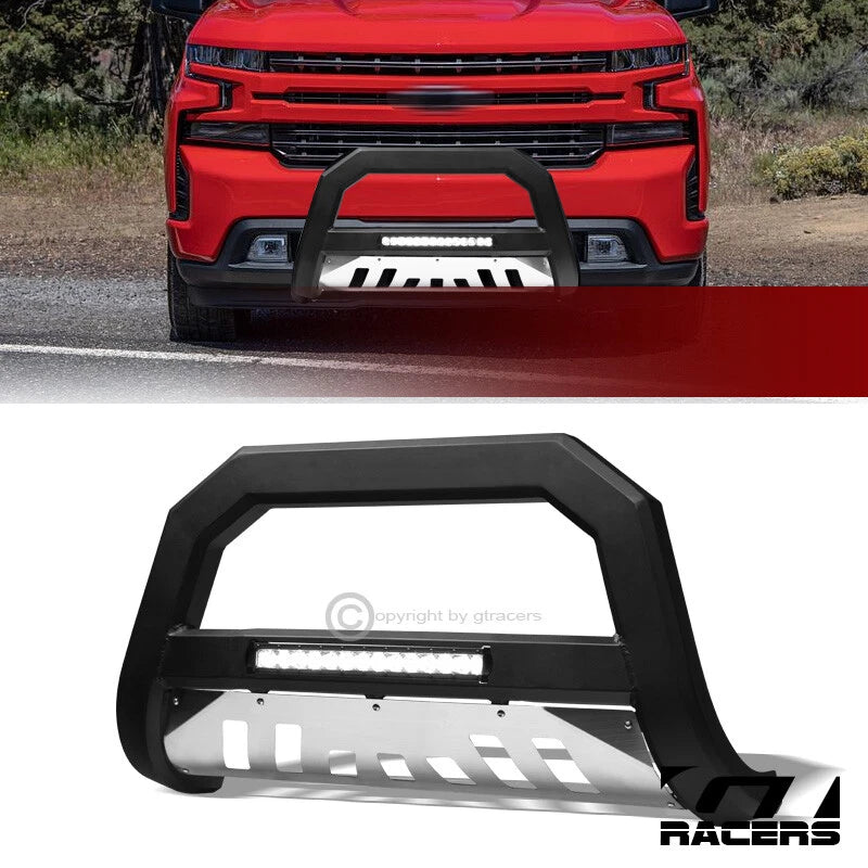 2019-2021 Silverado/Sierra 1500 Matte Black/Skid AVT Aluminum LED Bull Bar