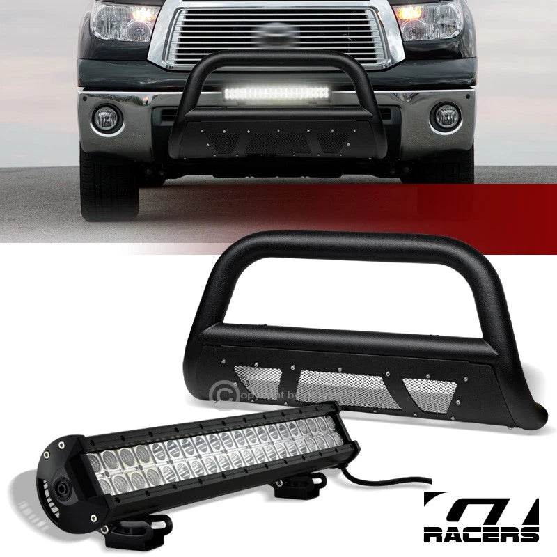 2007-2021 Tundra/Sequoia Textured Black Studded Mesh Bull Bar+120W LED Light