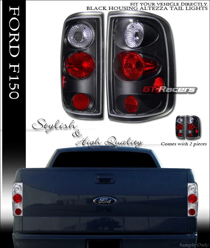 2004-2008 Ford F150 Truck Styleside Black Housing Altezza Tail Lights Lamps