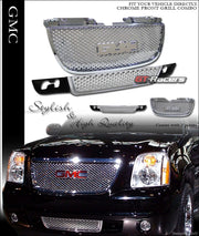 2007-2014 GMC Yukon Chrome Round Hole Upper & Lower Front Hood Grill Grille