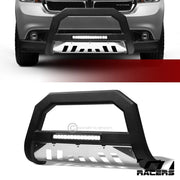 2011-2013 Durango/Grand Cherokee Matte Blk/SS Skid AVT Aluminum LED Bull Bar