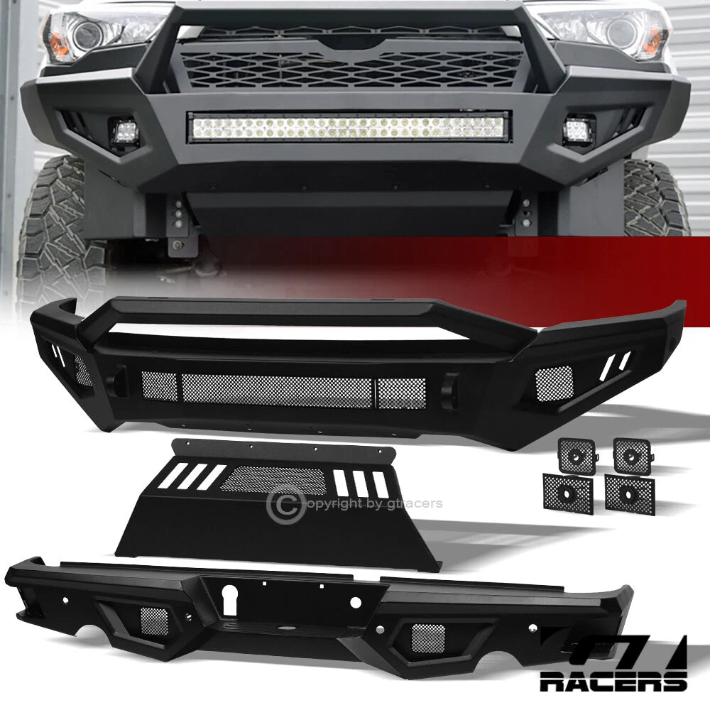 10-18 Ram 2500 Matte Blk Front & Rear Bumper+Hoop Bar+Skid Plate+Sensor Kit