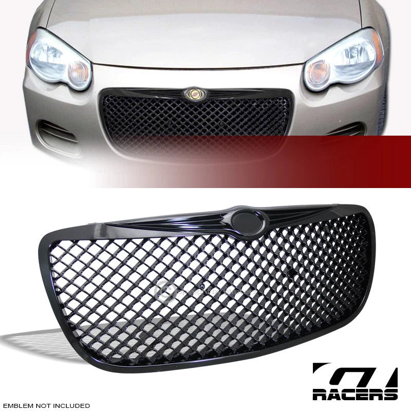 2004-2006 Sebring Blk Luxury Mesh Wire Front Hood Bumper Grill Grille Guard