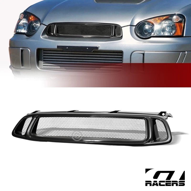2004-2005 Impreza Wrx Black Aluminum Mesh Front Hood Bumper Grill Grille ABS