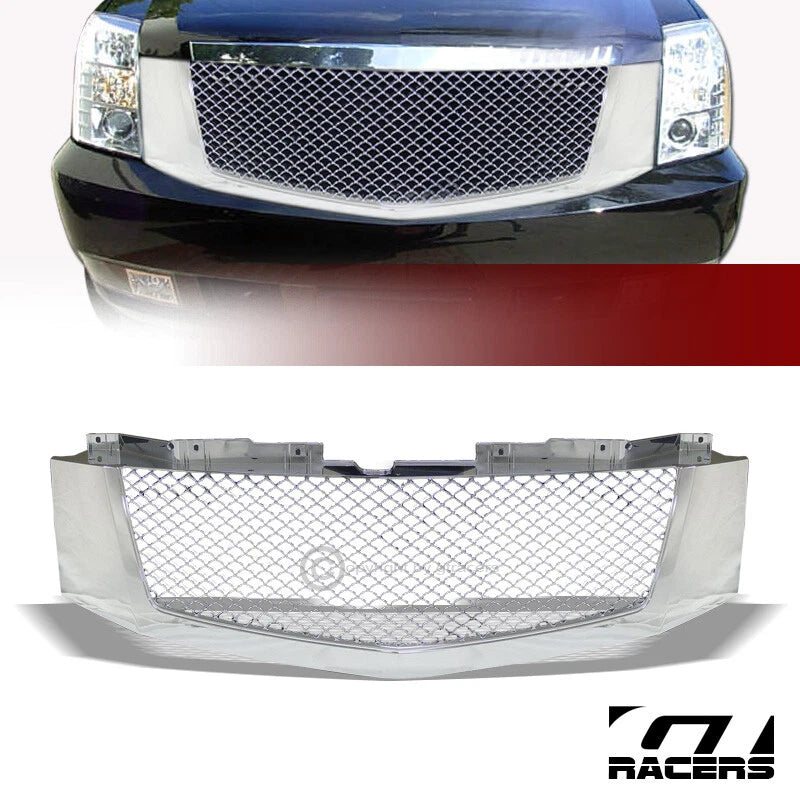 2007-2014 Cadillac Escalade/EXT Chrome Mesh Front Hood Bumper Grille Guard