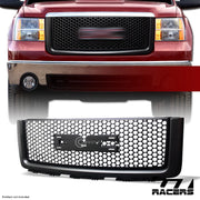 2007-2013 GMC Sierra 1500 Blk Sport Round Mesh Front Bumper Grill Grille ABS
