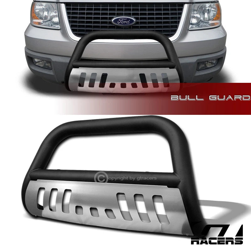 2004-2023 Ford F150 Matte Black Bull Bar Brush Push Bumper Grille Guard Skid