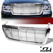 2004-2008 Ford F150 Truck Chrome Billet Style Front Hood Bumper Grill Grille
