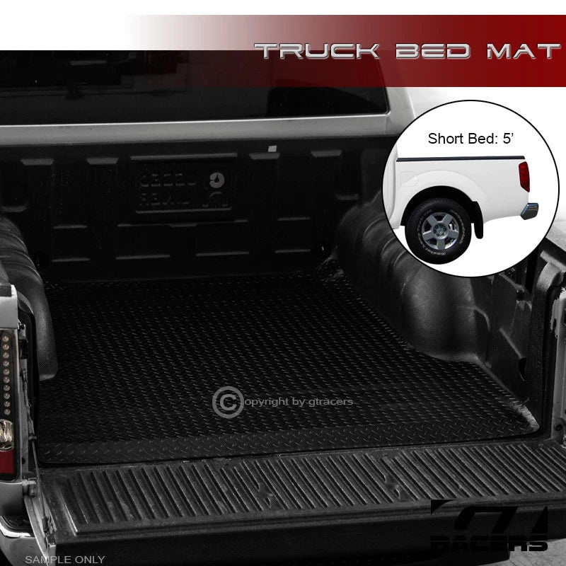2005-2021 Nissan Frontier 5 Ft Blk Rubber Diamond Truck Bed Floor Mat Liner