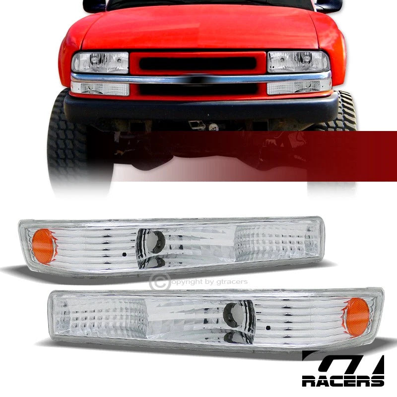 1998-2004 Chevy S10 Blazer/GMC Sonoma Chrome Amber Signal Bumper Lights Ks
