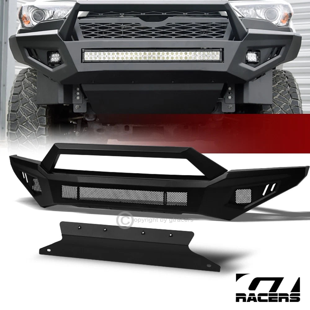 2017-2020 F150 Raptor Matte Black Steel Front Bumper w/Hoop Bar+Skid Plate