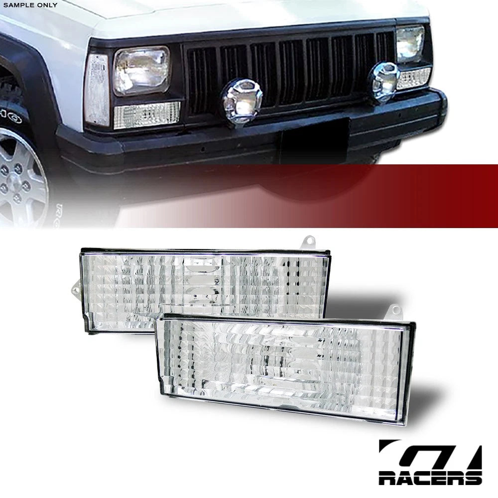 1984-1996 Jeep Cherokee XJ/Comanche Chrome Parking Signal Bumper Lights Lamp