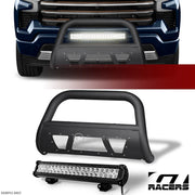 19-21 Silverado/Sierra 1500 Matte Black Studded Mesh Bull Bar+120W LED Light