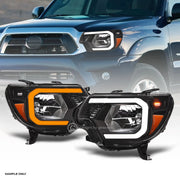 Switchback Sequential 2012-2015 Toyota Tacoma Blk Headlights w/LED Tube Bar