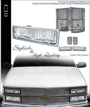 Chrome Signal Bumper+Corner Lights Lamp Yd 1994-2000 Chevy C10 C/K Truck/Suv