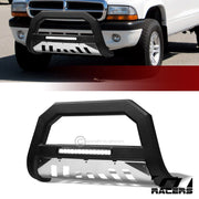 1997-2004 Dakota/Durango Matte Black/SS Skid AVT Aluminum LED Bull Bar Guard