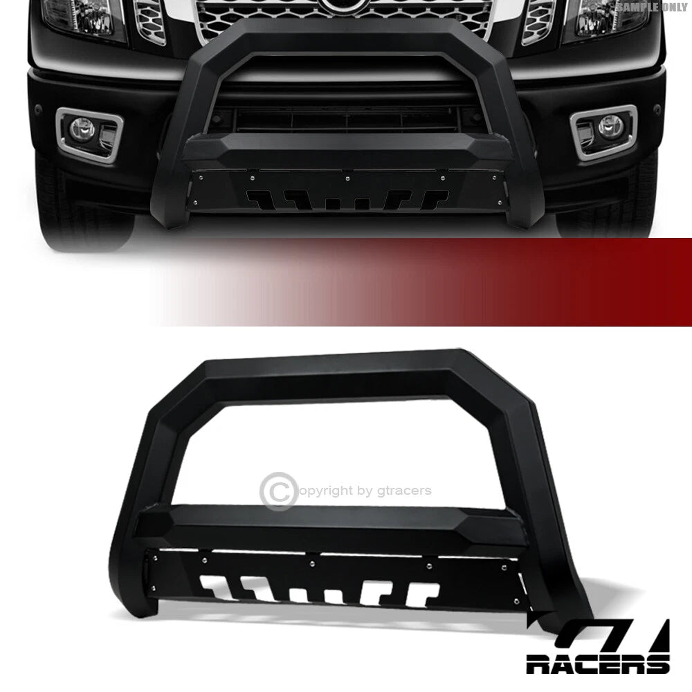 2016-2024 Nissan Titan Matte Black AVT Angular Bull Bar Bumper Grille Guard