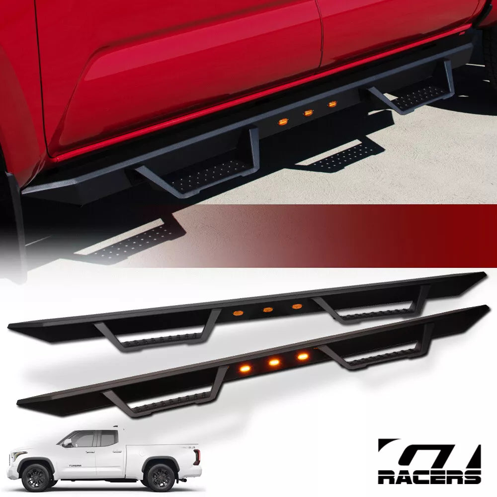 2022-2024 Tundra Double/Extended Matte Black Modular LED Drop Step Nerf Bars
