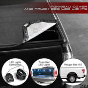 1999-2016 F250/F350 SD 6.5 Ft Truck Bed Snap-On Tonneau Cover+LED Lights Kit