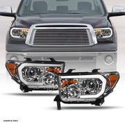 2007-2013 Tundra/Sequoia Chrome Projector Headlights Signal Amber w/LED Tube