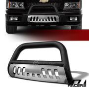 2004-2012 Chevy Colorado Matte Blk Bull Bar Bumper Grille Guard With Ss Skid