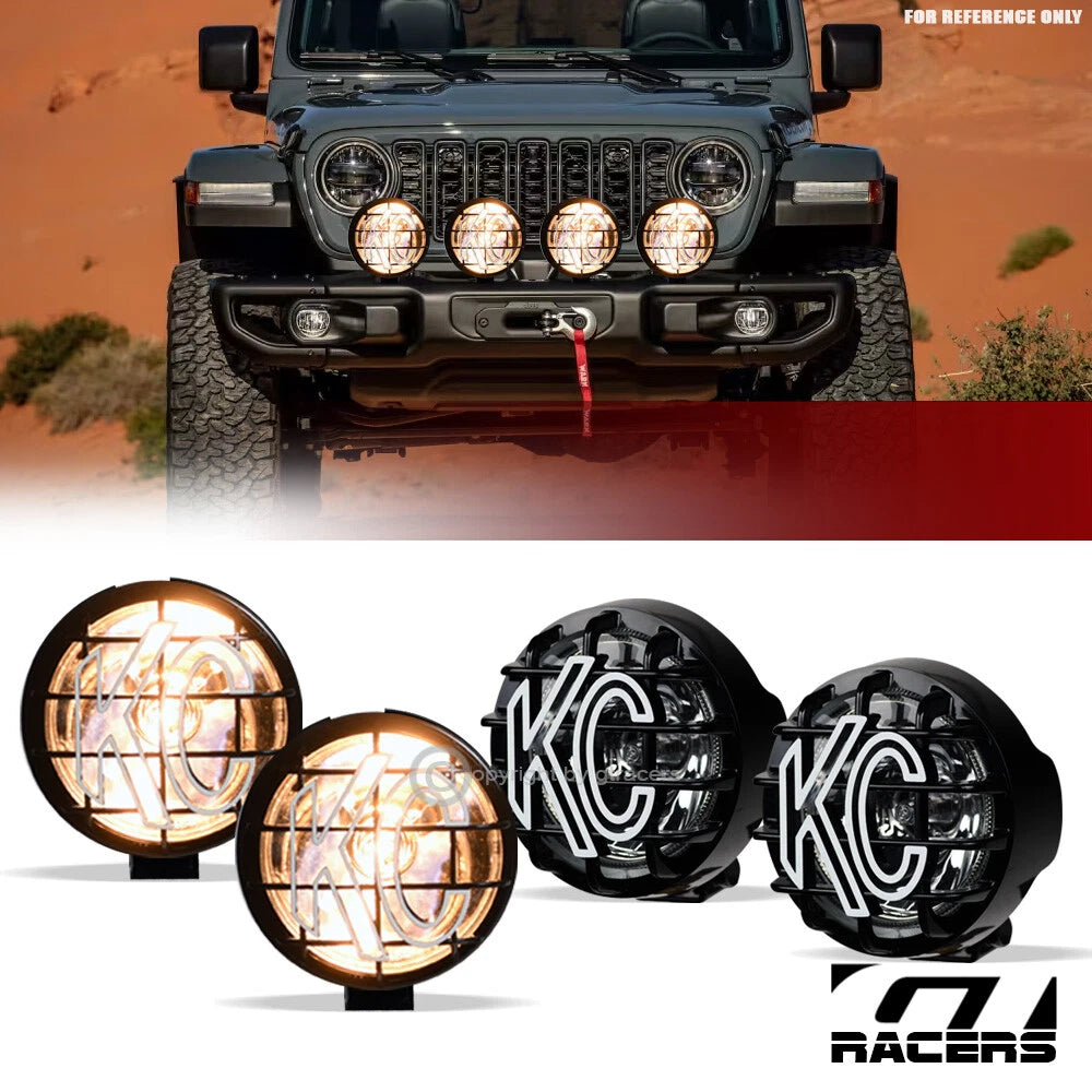 KC HiLiTES 2 Pairs 100W 6" Apollo Pro Halogen 4X4 Off-Road Spot Fog Lights G01