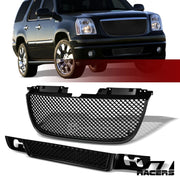 Matte Black Mesh Upper & Lower Bumper Front Grille 07-14 GMC Yukon Denali