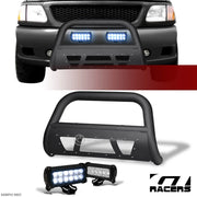 1997-2003 Ford F150/F250 Matte Blk Studded Mesh Bull Bar+36W CREE LED Lights