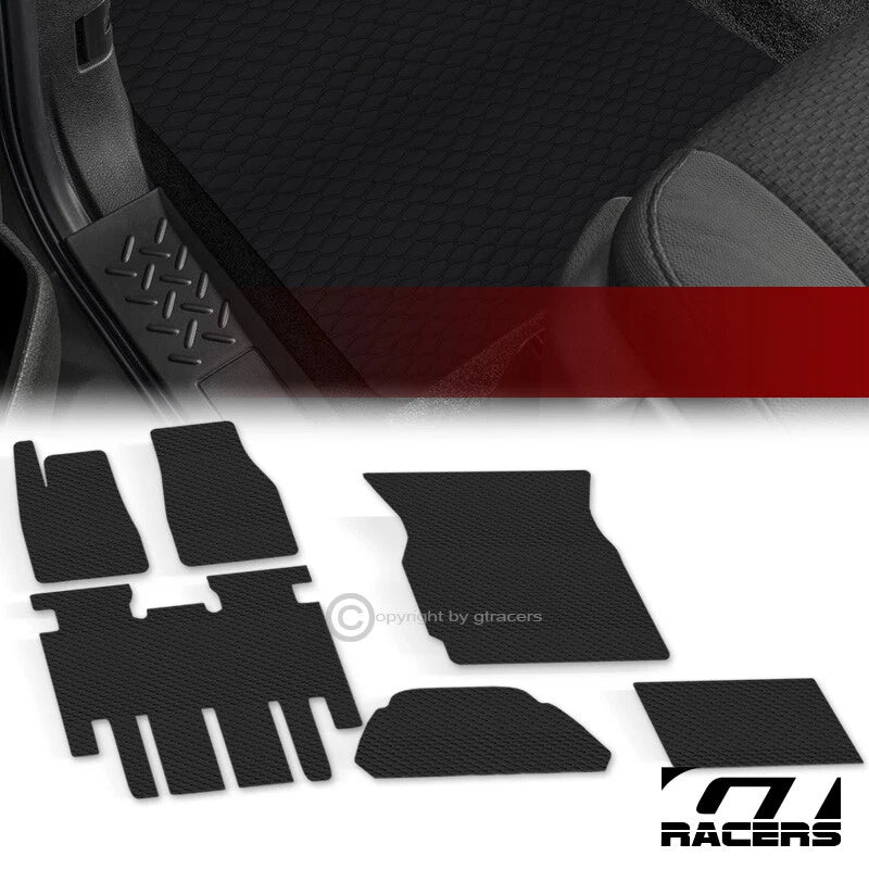 2017-2020 Tesla X 5 Seats Honeycomb Rubber All Weather Floor+Trunk Mats 6pc