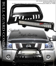 Black Bull Bar Guard w/120W CREE LED Fog Light 04-15 Nissan Titan/05+ Armada