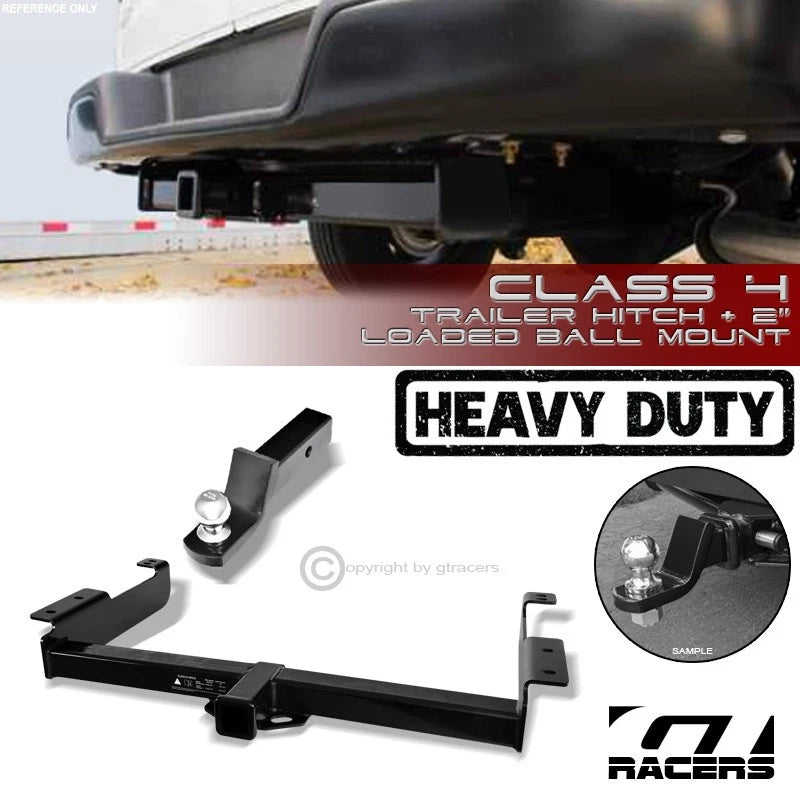 1996-2021 GMC Savana Class 4 Black Trailer Hitch Receiver+2" Ball Mount Tow