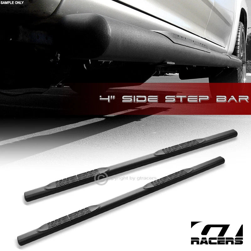 2004-2024 Nissan Titan Crew 4" Matte Blk HD Oval Side Step Nerf Bars Boards