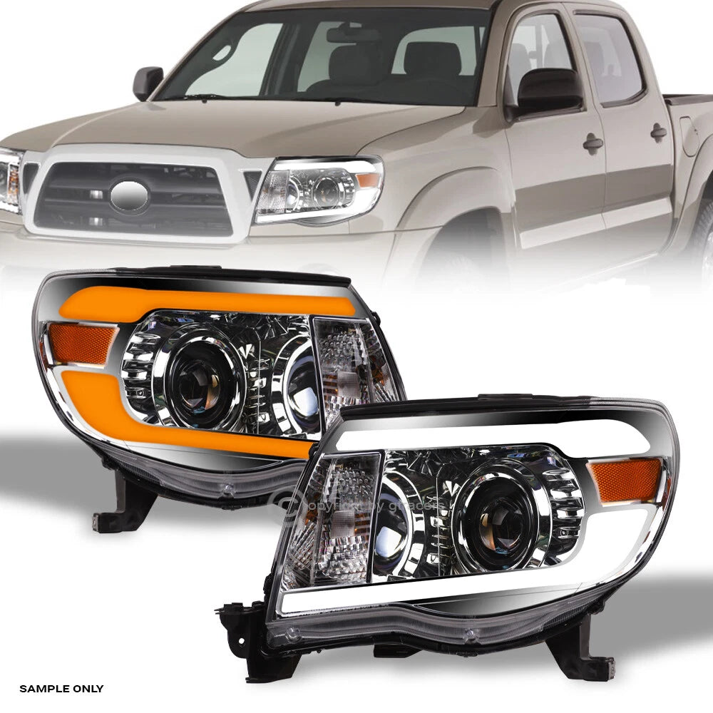Switchback Sequential 2005-2011 Tacoma Chrome Projector Headlights w/LED Bar