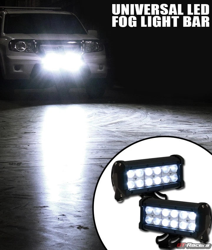7" 36W 12X Cree LED Light Bar Spot Beam Offroad Driving Work Fog Lamps Pair New