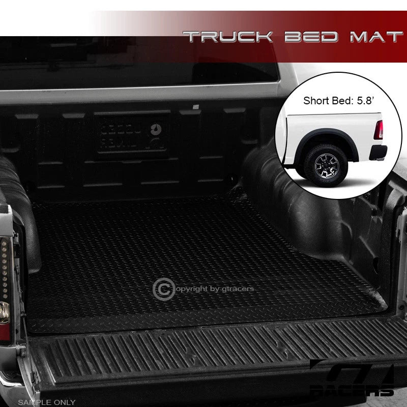 2002-2018 Dodge Ram 5.7 Ft SB Black Rubber Diamond Truck Bed Floor Mat Liner