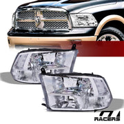 Quad Lamps 2009-2018 Dodge Ram Factory Style Chrome Clear Headlights Pair Nb