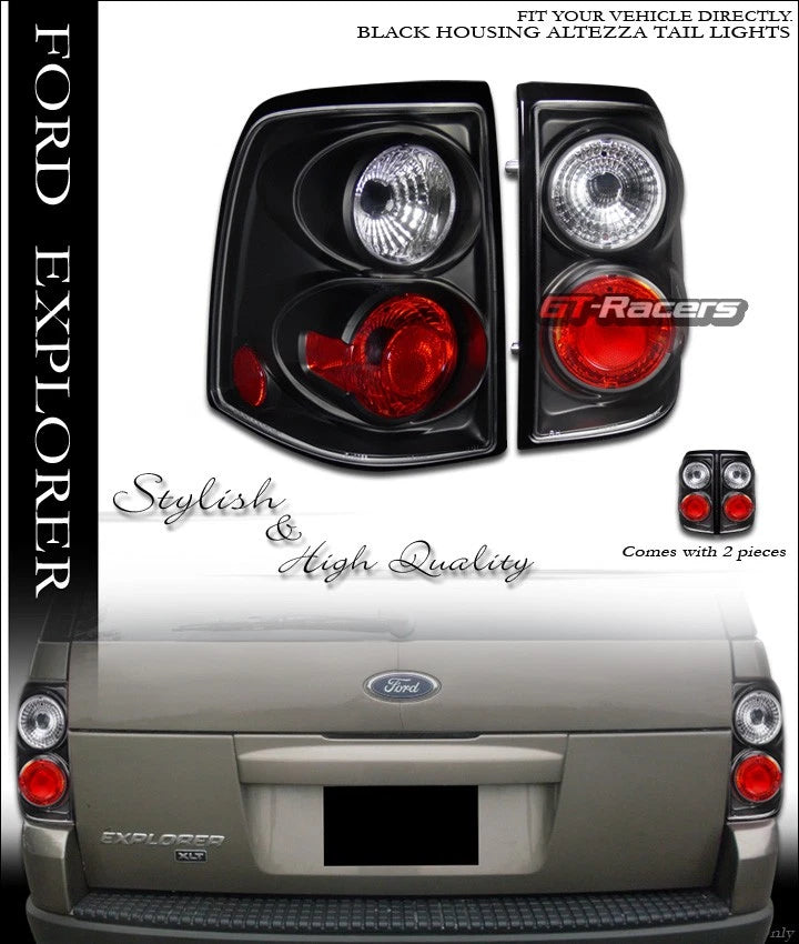 2002-2005 Ford Explorer 4 Door Black Housing Altezza Tail Lights Lamps Jy