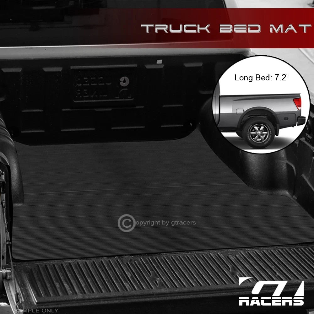 2008-2015 Nissan Titan 7.2 Ft 87" Rubber Truck Bed Floor Mat Carpet Liner v2