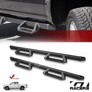 2004-2024 Nissan Titan Crew Cab Matte Blk Aluminum Hoop Drop Step Side Bars